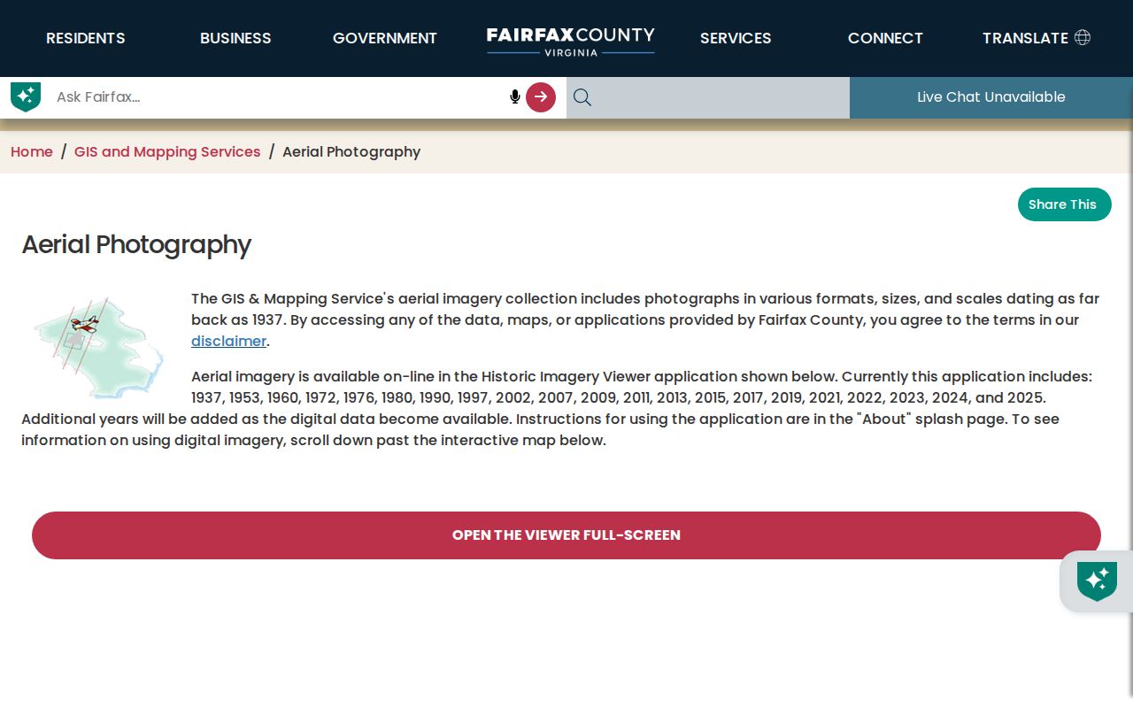 Springfield previous residents research with Fairfax historical aerial photographs